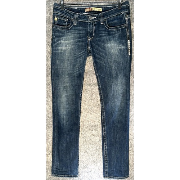 Big Star Jeans Women's Size 28 Sweet Straight Ultra Low Rise Dark Wash Denim - Picture 1 of 8